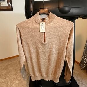 Peter Millar 1/4 zip sweater. Color/oat size/med brand new